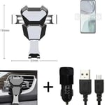  For Motorola Moto G62 5G Airvent mount + CHARGER holder cradle bracket car clam