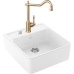 Evier villeroy et boch Timbre d'office Tradition 1 cuve vidage auto + Robinet de cuisine Avia 2.0 Or Mat