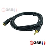 2.5m CORDON CABLE AUDIO STEREO JACK 3.5MM MÂLE vers FEMELLE  cable audio