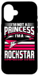 Coque pour iPhone 16 Je ne suis pas une princesse, je suis une rockstar, guitariste Rock n Roll