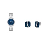 SKAGEN Women's Watch Kuppel Lille and Earrings Sofie Sea Glass, Silver Stainless Steel, Set