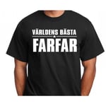 Svart T-shirt med design -Världens bästa Farfar XL