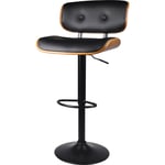 Rendez-vous Déco - Chaise de bar réglable 65/86 cm en cuir synthétique noir - melchior