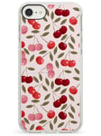 Fruity & Fun Patterns Cherries Impact Phone Case for iPhone 7, for iPhone 8 | Protective Dual Layer Bumper TPU Silikon Cover Pattern Printed | Cute Fruit Illustration Print Cartoon