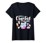 Womens I Have A Crystal For That Funny Sayings Crystal Sage Lover V-Neck T-Shirt