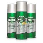 3x Brut Original Long Lasting Anti Perspirant Spray 200ml