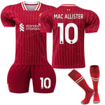 2024-2025 Liverpool FC Hemmafotbollströja Set för Barn med Strumpor Storlek 10 Mac Allister- Perfekt 28