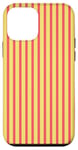 Coque pour iPhone 12 mini Jaune corail rose rayé Esthétique Girly Preppy Stripes