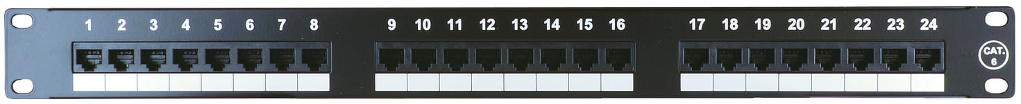 Patchpanel 19- Cat.6, Oskärmad, 24-portar