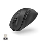 Hama Souris Ergonomique sans Fil Rechargeable (Souris Ergonomique Optique 6 Boutons, 2.4G, Ultra Précis BlueWave, 800/1200/1600dpi pour Droitier PC Ordinateur Portable Mac Tablette Récepteur USB) Noir