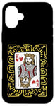 iPhone 16 Plus King Of Hearts Doodle - Vintage Graphic Card Game Lover Case