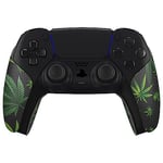 eXtremeRate PlayVital Grips Sticker pour ps5 Manette,Housse Autocollant de Poignée Skins en Caoutchouc pour ps5,Accessoires Antidérapants pour ps5 Manette-Vertes Feuilles