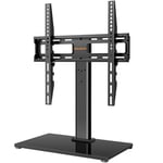 Universal Swivel TV Stand - Table Top TV Stand for 32-60 inch LCD LED TVs - Height Adjustable TV Base Stand with Tempered Glass Base & Wire Management, Holds 40 KG & Max.VESA 400x400mm