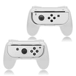 FYOUNG Controller Grip for JoyCon Compatible with Nintendo Switch & Switch OLED Model, Comfort JoyCon Holder Accessories (2 Pack) - White