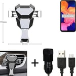 Car holder air vent mount for Samsung Galaxy A10 + CHARGER Smartphone