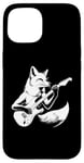 iPhone 15 Fox Playing Electric Guitar Rock Star Guitarist Case