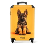 NoBoringSuitcases.com Valise Enfant, Valise Cabine, Valise Cabine Enfant, Bagages Enfant, Valise Enfant Roulette, Valise Pour Enfant, Petite Valise, Valise Cabine 55x35x25cm (Berger allemand - Orange)