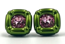 Swarovski Dulcis Stud Earrings Cushion Cut Green 5600778