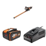 PACK WORX - Taille-Haies sans fil 20V - 52 cm - ⌀20 mm - Lame Double Action - Poignée Multipositions - Livré Avec Batterie 4Ah et Chargeur - WG264E