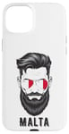 Coque pour iPhone 15 Plus Visage de l'homme maltais, fierté de Malte, drapeau patriotique de Malte