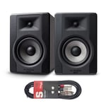 M-Audio BX5 D3 - Compact 2-Way 5 Inch Active Studio Monitors/Loudspeakers (2 Pieces) + Stagg STC3CMXM 3m Twin RCA Male to Twin XLR Male Cable
