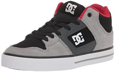 DC Shoes DC Pure Mid Chaussures de Skate décontractées pour Homme, Noir/Gris/Rouge, 47 EU