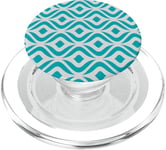 Turquoise Blue Aqua Round Smooth Wavy Rhombuses Pattern PopSockets PopGrip pour MagSafe