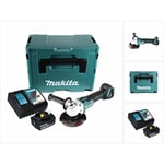 Dga 504 RG1J Meuleuse d'angle sans fil 18 v 125 mm Brushless + 1x Batterie 6.0 Ah + Chargeur + Coffret Makpac - Makita