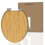 SCHÜTTE Abattant WC Bamboo en bambou massif, abattant de WC durable en bois de bambou, compatible avec toutes les toilettes courantes, très grande résistance au poids, testée jusqu'à 150 kg