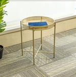 Tray Table Metal Top Removable Tray Foldable Coffee Table Living Room