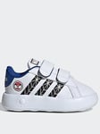 adidas Sportswear Unisex Infant Grand Court Spiderman Trainers - White/Black, White/Black, Size 4 Younger