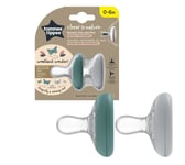 Tommee Tippee Closer to Nature pacifier, 0-6 months, 2 pcs, Green/Grey