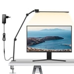 Lampe de bureau LED avec pince, lumière de bureau LED à double tête pour le bureau à domicile 24 W Ultra-Bright Eye-Caring Radichable 25 Light Table Table LAMP avec télécommande