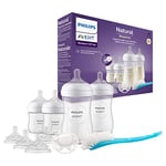 Philips Avent Baby Bottle Newborn Gift Set - 4 Baby Milk Bottles, 2 Extra Nipples, Ultra-Soft Pacifier and Bottle Brush, Babies Aged 0-12 Months+ (Model SCD838/13)