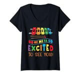 Womens Music Teacher Do Re Mi Fa So Excited Funny Back to School V-Neck T-Shirt