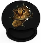 Tapis De Souris Pour Chat Avec Repose-Poignet, Support De Souris, Fond En Caoutchouc Antid¿¿rapant Pour Ordinateur Portable, Pc, Bureau, Travail De Jeu (Chat)