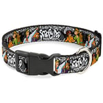 Buckle-Down Collier pour Chien avec Clip en Plastique Scooby Doo, Multicolore, 2,5 cm de Large – Convient aux Tours de Cou de 38 à 66 cm – Taille L (DC-BKSR-WSD014-1.0-L)