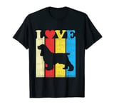 Vintage Retro Colors I Love My Cocker Spaniel Dog T-Shirt