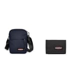 EASTPAK THE ONE Sac Bandoulière, 27 L - Navy Blue (Bleu) & Crew Single Portefeuille, 27 L - Black (Noir)