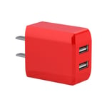 Universal Fast Charge 5v 2a Dual Ubs Port Adapter Mobile Phone Red