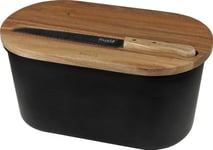 Husla Bread Basket, Bamboo-Steel, With Cutting Board (73935)