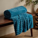 Catherine Lansfield Throw, Polyester, Teal, 130x170cm