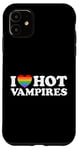 Coque pour iPhone 11 J'aime Hot Vampire Funny Vampiric Blood Book Gay Fan Pride