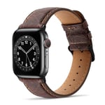 Tasikar Compatible pour Bracelet Apple Watch 42mm (Séries 10) 41mm 40mm 38mm Cuir Véritable Bracelet Remplacement Compatible avec Apple Watch SE Séries 10/9/8/7/6/5/4/3/2/1, Marron foncé