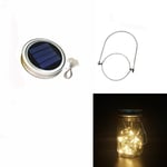 (1kpl 1m10LedGai TiShou-Warm)Aurinkoenergia Mason Jar Kansi Valot LED Vedenpitävä Fairy Light String Lights Puutarhasisustus Jouluvalot Outdoor Hääsisustus