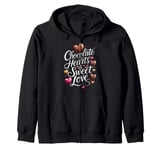 Chocolates HeartsSweet Love ValentinesDay ChocolateLover Zip Hoodie