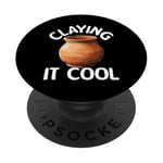 Pottery Claying It Cool Machine à poterie PopSockets PopGrip Adhésif