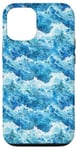 Coque pour iPhone 15 Vague bleue éclatante de mer, océan, blanc et bleu