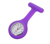 Topzilly Nurses Fob Watches Brooch Silicone with Pin/Clip nfection Control Design, Health Care Nurse Doctor Paramedic Medical Brooch Fob Pocket Watch (Purple)