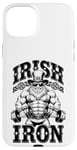 Coque pour iPhone 15 Plus Irlandais Iron Funny St Patrick Day Leprechaun Gym Fitness